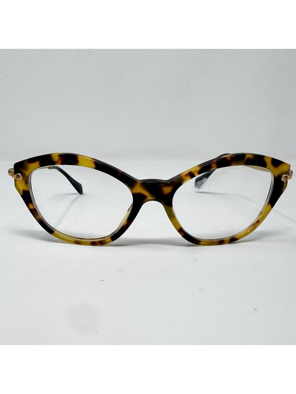 Miu Miu VMU 04L 7S0-1O1 Havana Gold Eyeglass Frames 52-17-140
